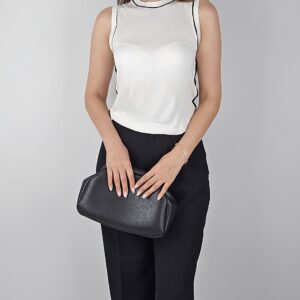 Siyah Şerit Detaylı Bluz - Beyaz