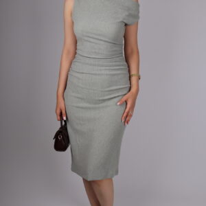 Omuz Detaylı Elbise - Mint Yeşili